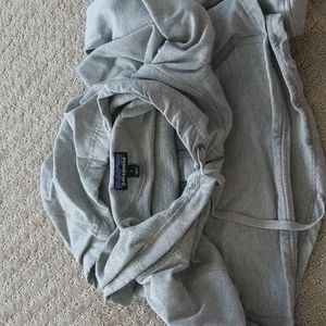 Grey hooded Patagonia sweatshirt size s